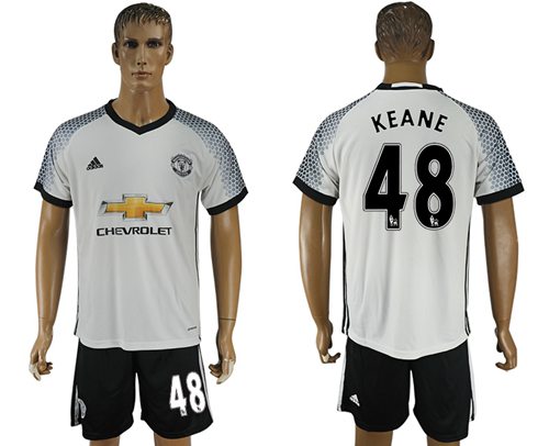 Manchester United #48 Keane White Soccer Club Jersey - Click Image to Close